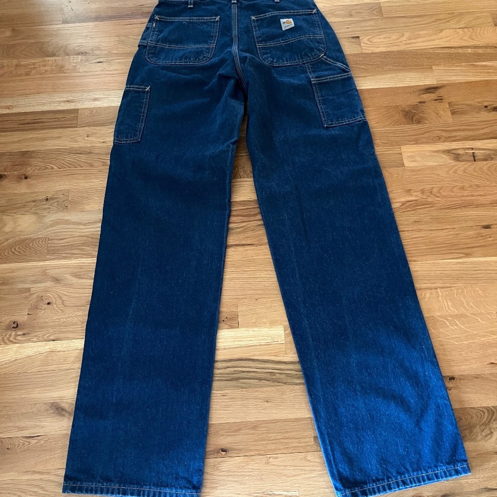 EUC, Carhartt Mens 32 x 36 flame resistant carpenter blue jeans